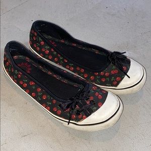 Cute canvas shoes with cherries
